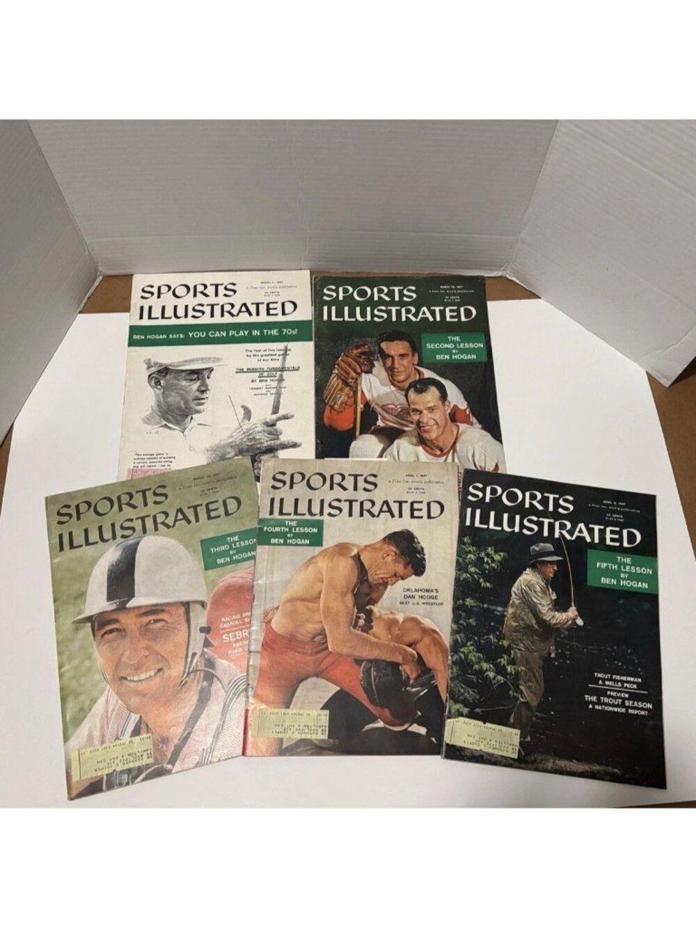 Vintage 1957 Sports Illustrated Ben Hogan Five Lessons COMPLETE 5 Issue Set Golf
